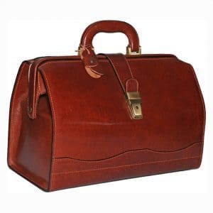 תיק רופא מעור אמיתי Old Angler Italy