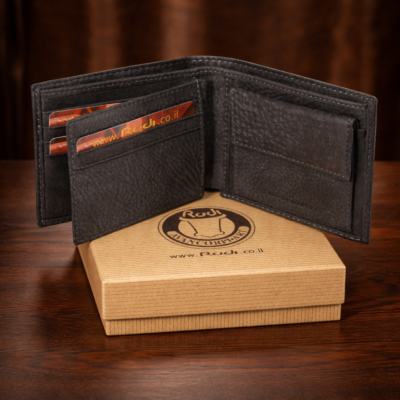 ארנקי גברים מעור איטלקי איכותי מבית Rudi על גבי קופסה יוקרתית