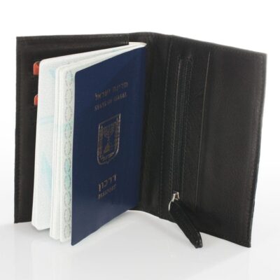 ארנק לפספורט מעוצב מעור אמיתי ואיכותי תוצרת איטליה,מתאים לכל סוגי הדרכונים דגם 90365
