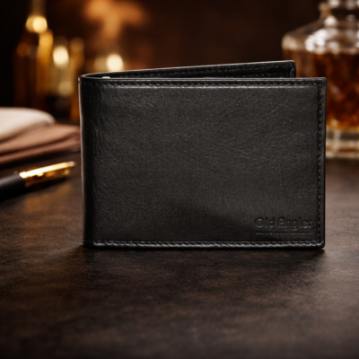 ארנק גדול לגבר מעור איטלקי Full Grain דגם 8028 שחור Old Angler Italy