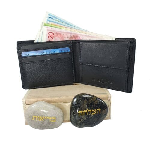 ⁦ארנק שחור לגבר מעור נאפה אמיתי במבצע 3461⁩ – תמונה ⁦6⁩
