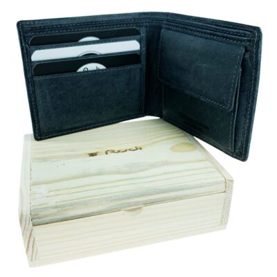 דגם גריין | ארנק מדליק מעור אמיתי | צבע אפור, 3 תאים כרטיסי אשראי בלבד