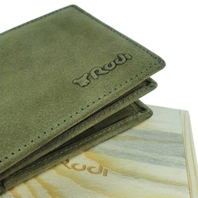 דגם טורינו | ארנק מעור איטלקי אמיתי| מתנה לגבר ירוק זית