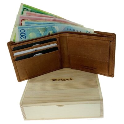 דגם גריין | ארנק מעור אמיתי | מתנה לגבר ארנק חום לגבר