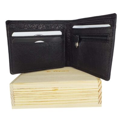 ארנק עור כולל תא חיצוני לתעודת שוטר / סטודנט 100% עור בופאלו אמיתי