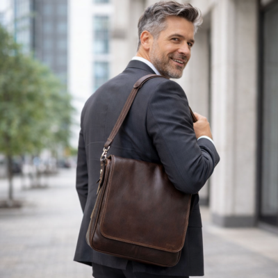 תיק צד מעור לגבר 873 Old Angler Italy – תיק שליחים מעור איטלקי