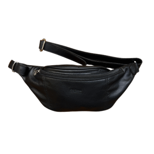 פאוץ' עור ברידג' שחור אמיתי Old Angler Italy.