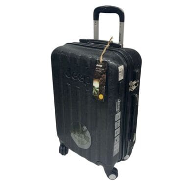 מזוודת טרולי קשיחה קטנה 20" של חברת Jeep Makalu משולב קרבון, שחור כולל משלוח לכל הארץ