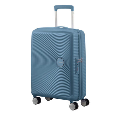 טרולי אמריקן טוריסטר Soundbox כחול על גלגלים