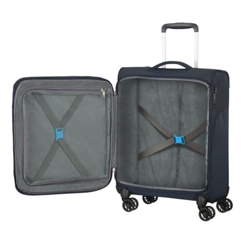 ⁦טרולי 20" American Tourister Summerfunk כחול כהה (חברת הבת של סמסונייט) 78g41003 טרולי מומלץ⁩ – תמונה ⁦6⁩