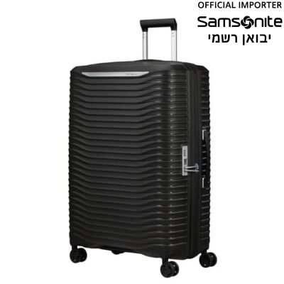 מזוודה מומלצת סמסונייט Upscape 68cm שחורה - קלה, חזקה ומתרחבת (KJ109002)