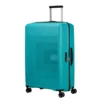 מזוודה קשיחה גדולה מתרחבת Aerostep 77 ס״מ טורקיז American Tourister מבט אלכסוני
