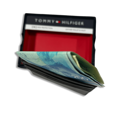 ⁦TOMMY HILFIGER ארנק לכרטיסי אשראי מעור - 100% אורגינל צבע חום⁩ – תמונה ⁦6⁩