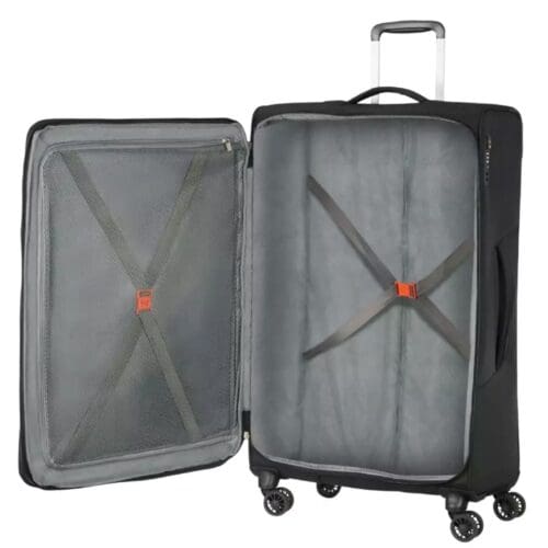 ⁦סט מזוודות מומלץ 29" + 20" American Tourister Summerfunk שחור (חברת הבת של סמסונייט)⁩ – תמונה ⁦4⁩