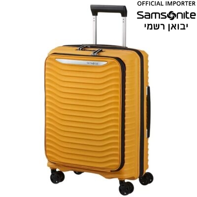 טרולי עסקים סמסונייט Upscape 55cm צהוב - מזוודת קבינה קלה עם תא קדמי למחשב