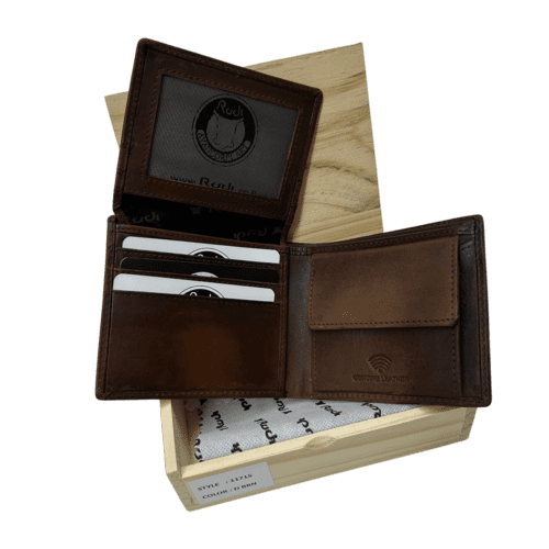 ⁦ארנק עם חריטה Engraving Leather Wallet⁩ – תמונה ⁦3⁩