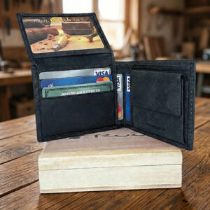 ארנק עור איטלקי יוקרתי פתוח עם תאים רבים לכרטיסים מבית RUDI