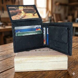 ארנק עור איטלקי יוקרתי פתוח עם תאים רבים לכרטיסים מבית RUDI