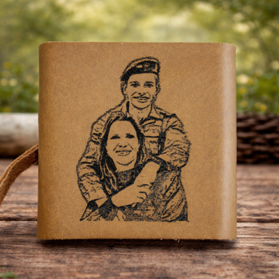 ספר תהילים מעור עם חריטת תמונה אישית לחיילים וחיילות, מתנה של אהבה, שמירה וחיבור לבית