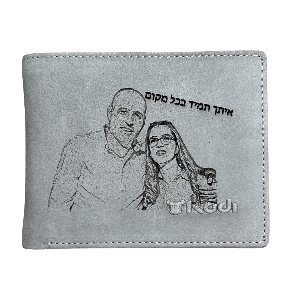 ארנק עור עם חריטה