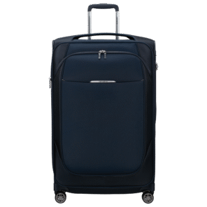 מזוודת Samsonite Re-Lite בצבע כחול כהה – דגם 78 ס"מ עם 4 גלגלים שקטים ורוכסן הרחבה