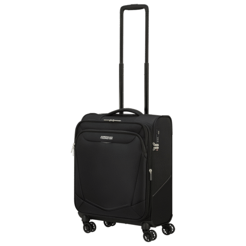 מזוודת קבינה American Tourister SummerRide בצבע שחור עם ידית נשלפת