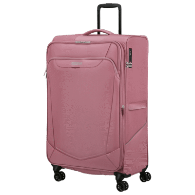 מזוודה גדולה ורודה American Tourister דגם SummerRide 80 ס”מ עם גלגלים כפולים