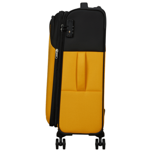 מזוודה צהובה American Tourister בגודל בינוני – דגם Daring Dash 66.5 ס"מ עם גלגלים כפולים MF749002