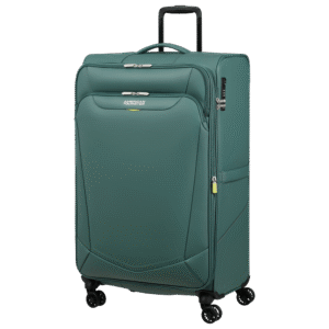 מזוודת American Tourister SummerRide 80 ס"מ בצבע ירוק כהה עם גלגלים כפולים ונפח ענק