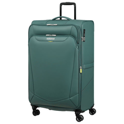 מזוודת American Tourister SummerRide 80 ס"מ בצבע ירוק כהה עם גלגלים כפולים ונפח ענק
