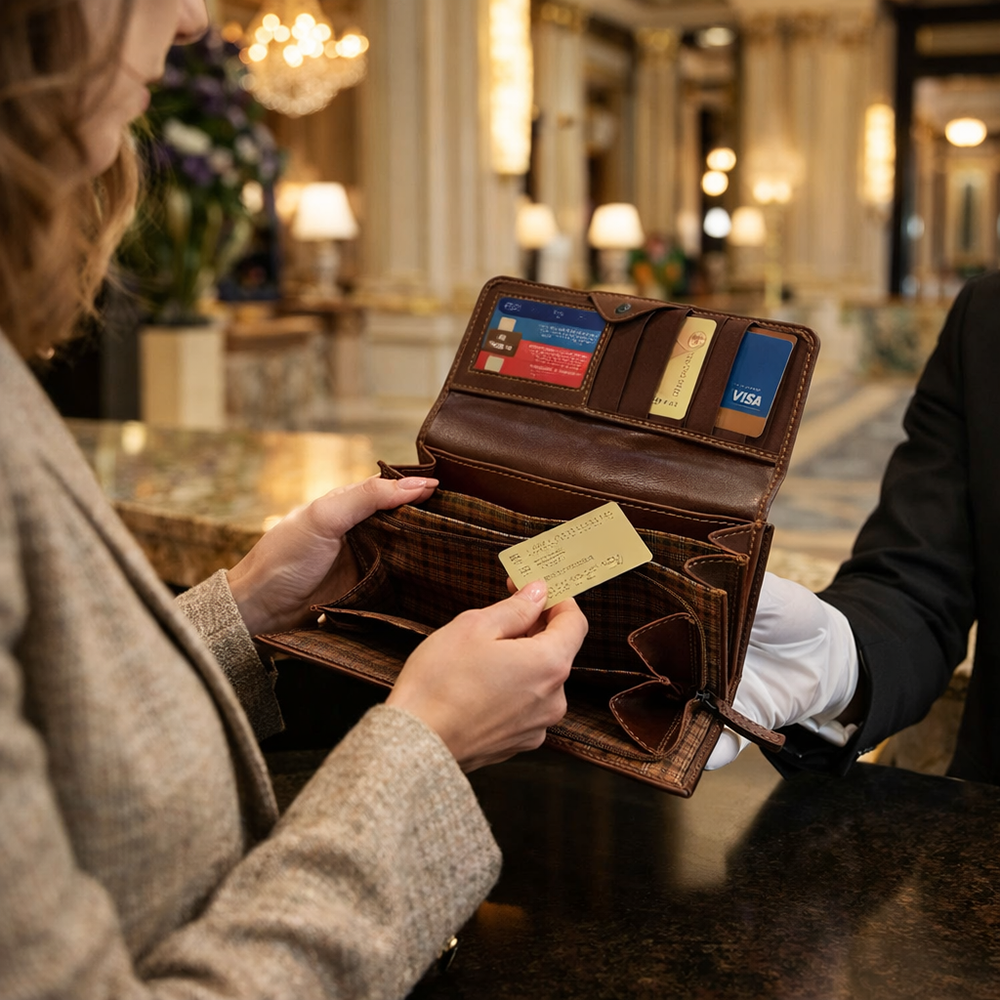 ארנק עור לאישה תוצרת איטליה Old Angler Italy