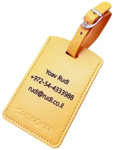 תג Samsonite אישי עם חריטה של רודי