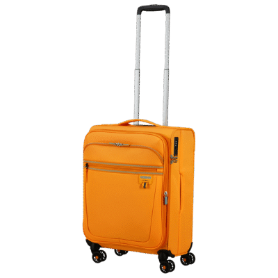 טרולי 20 אינץ' Aerospin בצבע כתום – מתאים לטיסות לואו קוסט, קל במיוחד ומורשה לעלייה למטוס
