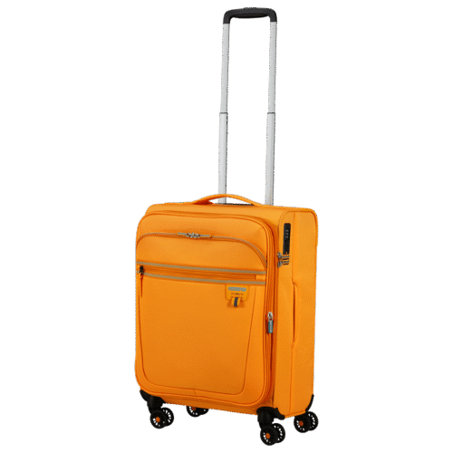 טרולי 20 אינץ' Aerospin בצבע כתום – מתאים לטיסות לואו קוסט, קל במיוחד ומורשה לעלייה למטוס