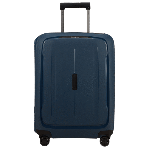 מזוודת Samsonite Essens Spinner 55cm בצבע כחול קשיח – טרולי קבינה קל ואיכותי