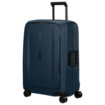 מזוודת Samsonite Essens Spinner 69cm כחולה עם ארבעה גלגלים ונעילה בטיחותית