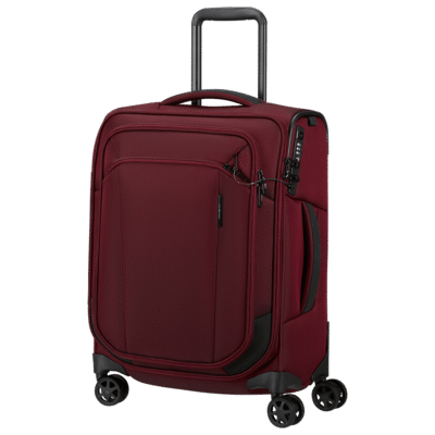 מזוודת Samsonite Respark Spinner 55cm בורדו – מזוודת קבינה אלגנטית עם גלגלי ספינר ונעילת TSA