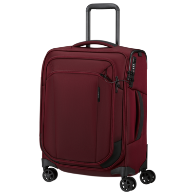 מזוודת Samsonite Respark Spinner 55cm בורדו – מזוודת קבינה אלגנטית עם גלגלי ספינר ונעילת TSA