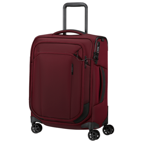 מזוודת Samsonite Respark Spinner 55cm בורדו – מזוודת קבינה אלגנטית עם גלגלי ספינר ונעילת TSA