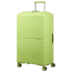 מזוודה גדולה ירוקה American Tourister Electric Lime עם 4 גלגלים ומנעול TSA