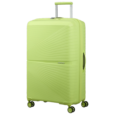 מזוודה גדולה ירוקה American Tourister Electric Lime עם 4 גלגלים ומנעול TSA