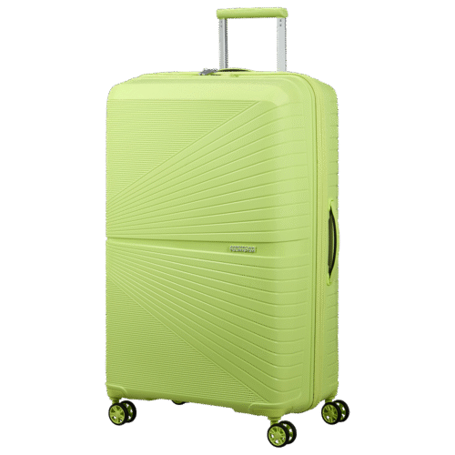 מזוודה גדולה ירוקה American Tourister Electric Lime עם 4 גלגלים ומנעול TSA