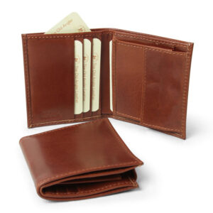 ארנק עור חום דק לגבר עם RFID – עבודת יד איטלקית