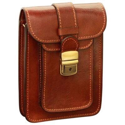 נרתיק עור לחגורה חום קטן לגבר – Leather Belt Piece Brown בעבודת יד