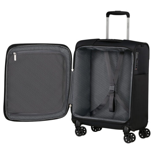 ⁦טרולי Samsonite שחור 20 אינץ' רך לעלייה למטוס KQ709003⁩ – תמונה ⁦8⁩