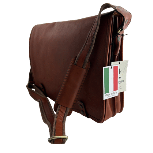 ⁦תיק מנהלים 758 חום Old Angler Italy (תיק מסנג'ר עור לגבר)⁩ – תמונה ⁦3⁩