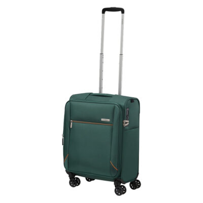 טרולי סמסונייט ירוק דגם Base-Breeze 55 סמ"ר עם 4 גלגלים ומנעול TSA – מתאים לטיסות קצרות