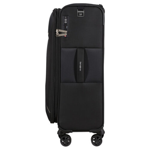מזוודת Samsonite בינונית רכה שחורה Base-Breeze 67 עם גלגלים ומנעול TSA