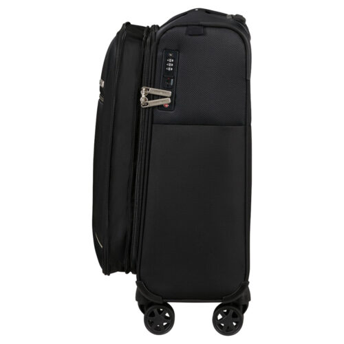 ⁦טרולי Samsonite שחור 20 אינץ' רך לעלייה למטוס KQ709003⁩ – תמונה ⁦5⁩