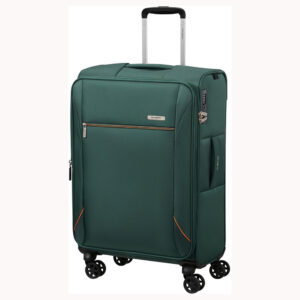 מזוודת Samsonite בינונית ירוקה לנסיעות עם גלגלים שקטים ומנעול TSA